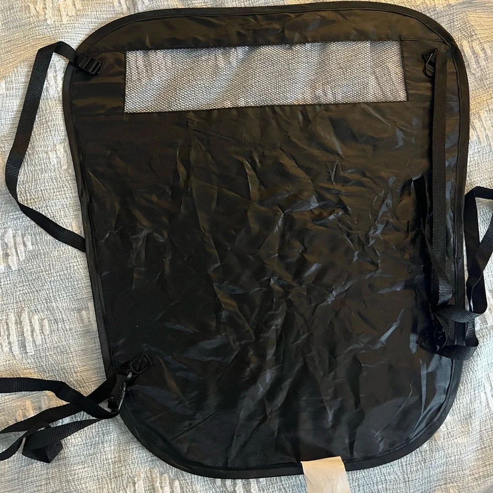 Black Backseat Dog Carrier with Mesh Pockets